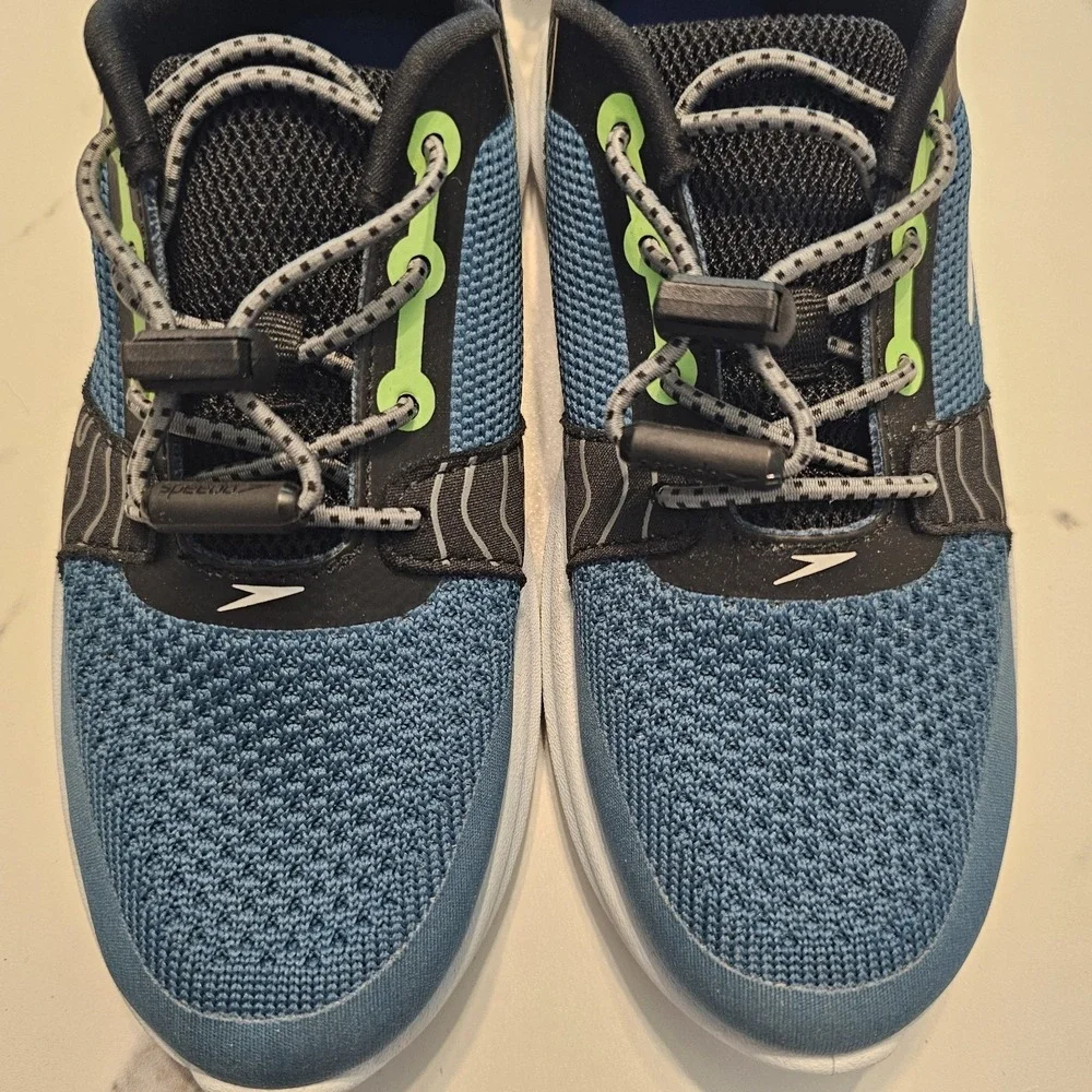 Speedo Aqua Trek Water Shoes Kids Junior Size 13-1 Green Black Neon Bungee NWT‎